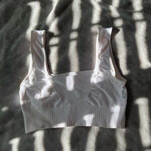 Free people White Ribbed Crop Top